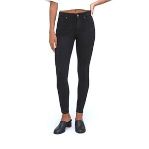 Everlane Women's The Mid Rise Ankle Skinny Jeans Stretch Zip Fly Black Size 26